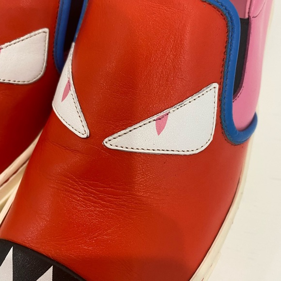 Fendi monster motif leather loafer sneakers - Picture 15 of 16